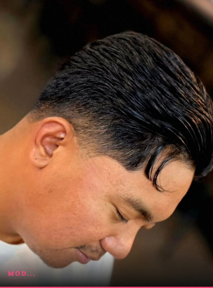 Middle part taper haircut